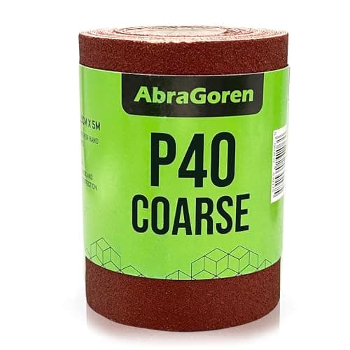 Image of Sandpaper Roll - Coarse P40-11.5cm x 5m Sandpaper For Wood and Walls - Coarse Sandpaper 40 grit