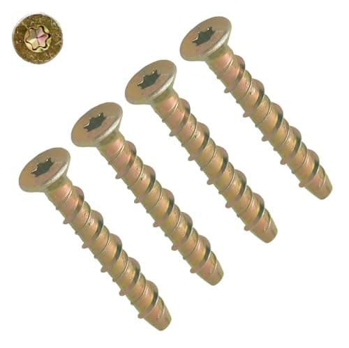 Image of TERF® M6 X 100mm Masonry Concrete Anchor Screw Bolts M6 (6mm) X 100mm Torx Countersunk Head ZYP Self Tapping Anchor Screws Multi Fix Bolts For Concrete Masonry Brick Block Stone Wood - 4 Pcs