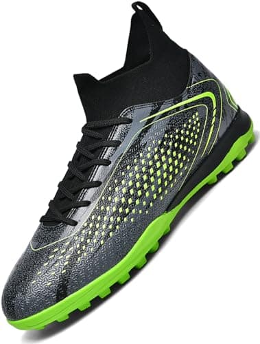 Image of Donbest Boys Football Boots Kids Football Shoes AG FG Cleats Astro Turf Trainers Professional Spikes Competition Soccer Shoes,Black4,EU34