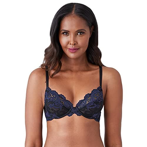 Image of Wacoal Women's Instant Icon Underwire Bra, Black/Eclipse, 32DD