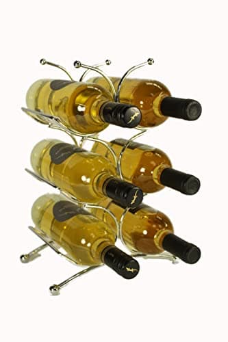 Image of Cranville 6 bottle chrome wine rack