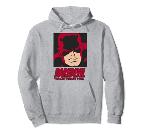 Image of Marvel Daredevil The Man Without Fear Comic Face Pullover Hoodie