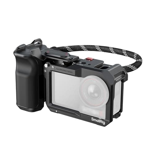 Image of SMALLRIG Handle Grip Kit for DJI Osmo Action 5 Pro/ 4/3 with Cage, Street Photography Grip for DJI, Quick Release, Shutter Button, Cold Shoe, Wrist Strap, 1/4 Threaded Hole for Tripod Selfie Stick