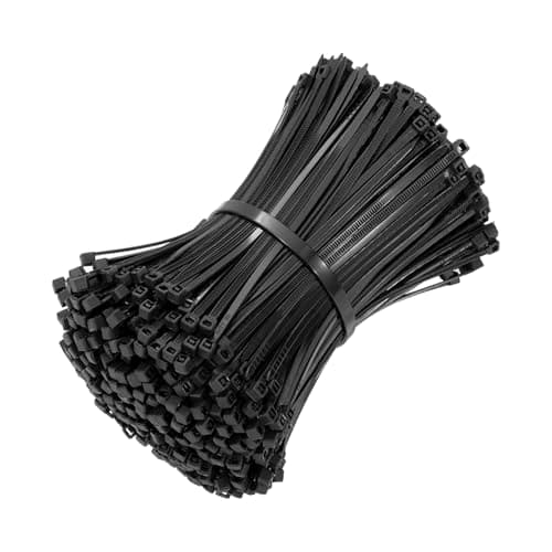 Image of Beshine Black Cable Ties, 100mm x 2.5mm, Pack of 500, 4" Tie Wraps - Self Locking Small Nylon Zip Ties for Home Office Garage and Workshop