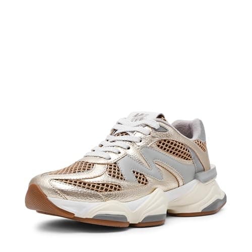 Image of Steve Madden Women's Sebi Sneaker, Gold Multi, 5.5 UK