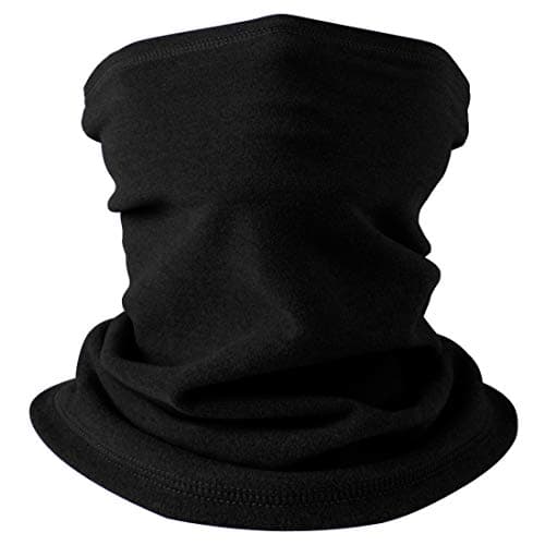 Image of HEGCOIIE Neck Warmer Snood for Men & Women,Winter Neck Gaiter Fleece Bandana Face Covering Mask Windproof Neck Scarf Neckwear for Outdoor Sports Motorcycle Skiing Running Cycling (Black)