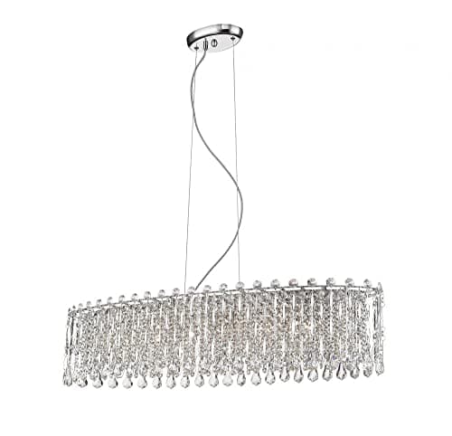 Image of Impex Alita Crystal 6 Light Ceiling Bar Chrome