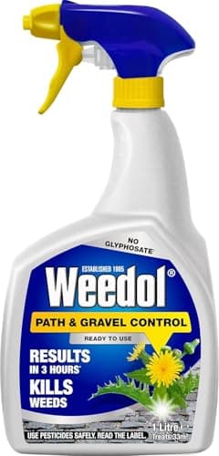 Image of Weedol Path & Gravel Weed Control 1L | Glyphosate-Free Fast Action Weedkiller | Visible Results in 3 Hours | Pelargonic Acid Formula for Patios & Driveways | 1 Litre Ready to Use Trigger Spray