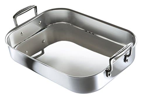 Image of Le Creuset 3-Ply Stainless Steel Rectangular Roaster, 35 cm, Silver, 96102270000000