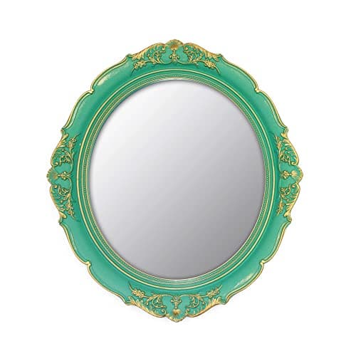 Image of YCHMIR Vintage Mirror Hanging Mirror 37.6 x 33.3 cm Oval Green