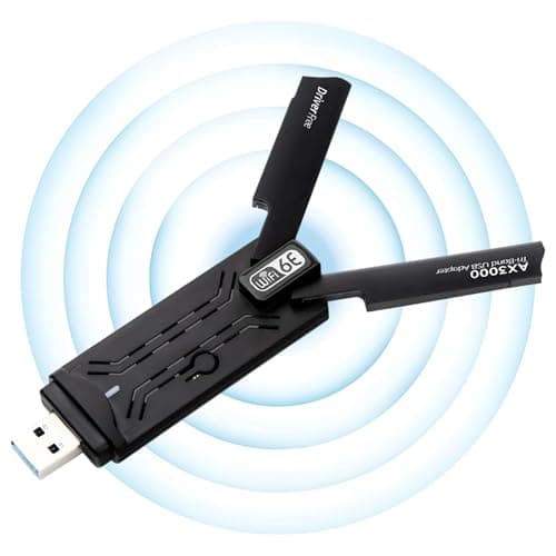 Image of 5400mbps WiFi Dongle | 3.0 WiFi 6E Adapter | USB Network | Wireless Gigabit with Network Card Tri-Band 2.4G/5G/6G WPA3 Encryption | Receiver External Antenna | Support Windows 11/10
