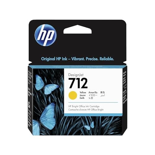 Image of HP 712 3ED69A Yellow 29-ml Genuine Ink Cartridge with Original Ink, for DesignJet T650, T630, T250, T230 & Studio Large Format Plotter Printers 713 DesignJet Printhead