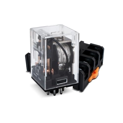 Image of Innfeeltech 1 Pcs DC 12V Electromagnetic Power Relay with, 8 Pin 10A Coil Relays with Sock Base JTX-2C