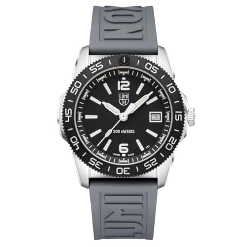 Image of Luminox Pacific Diver XS.CA22M Watch, 39mm Stainless Steel Case, Black CARBONOX™ Bezel, Date Window, Grey Nitrile Rubber Strap, 200M Water Resistant, Sapphire Crystal, Night Visibility