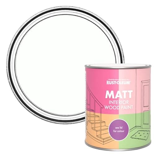 Image of Rust-Oleum White Interior Wood Paint in Matt Finish - Chalk White 750ml