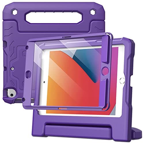Image of JETech Kids Case for iPad mini 5/4/3/2/1 (7.9-Inch, 2019/2015/2014/2013/2012 Model) with Built-in Screen Protector, Shockproof Full-Body Handle Stand Tablet Protective Cover (Purple)