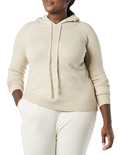 Image of Amazon Essentials Women's Soft Touch Hooded Pullover Jumper, Beige, L