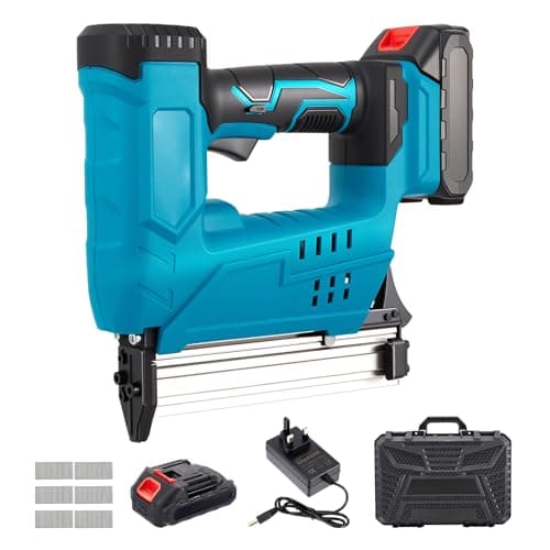 Image of Cordless Nail Gun, 2-in-1 Stapler & Nailer with 500 Nails, 2 Adjustable Modes, Electric Nail Gun with 1.5Ah Battery & Charger, 30mm Heavy Duty Nailer for Furniture Assembly and DIY Woodworking