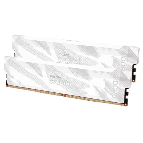 Image of Crucial Pro DDR5 RAM 32GB Kit (2x16GB) 6400MHz CL32, Overclocking Deskop Computer Gaming Memory, Intel XMP 3.0 / AMD EXPO, White - CP2K16G64C32U5W