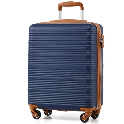 Image of COOLIFE Cabin Suitcase, 55×40×20cm Cabin Luggage for Ryanair & Easyjet Hand Luggage with 4x360° Spinner Wheels, Adjustable Telescopic Handle & TSA Lock | Lightweight Carry On Suitcase