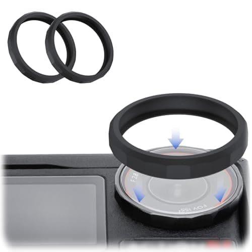 Image of 2Pcs Silicone Osmo Action 5 Pro 4 3 Lens Ring,Protective Cover Ring Compatible with DJI Osmo Action 5 Pro/4/3 Silicone Lens Cap,Action5 Adventure Combo Accessories Protect from Bumps & Scratch