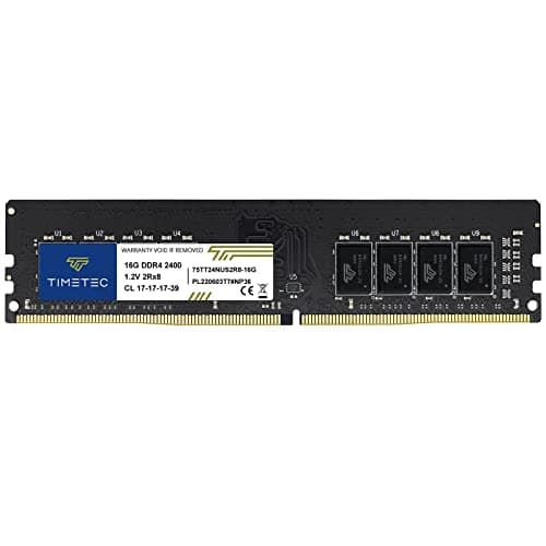 Image of Timetec 16GB DDR4 2400MHz (PC4-2400T) PC4-19200 UDIMM Desktop RAM – 288-Pin 1.2V CL17 Non-ECC Unbuffered DIMM Memory Module Upgrade