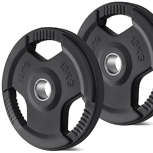 Image of KK Weight Plates Cast Iron Barbell Weight Set - 2 Inches Hole Weight Plate Set For Women & Men - Non- Slip, Durable & Long-Lasting Olympic Weight Plates - Gym Equipment For Home & Gym (2 X 10KG)