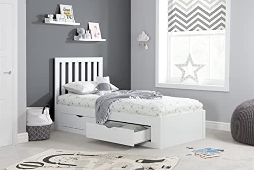 Image of Birlea Appleby 4 Drawer Wooden Storage Bed-White-3ft, Single, APPB3WHT