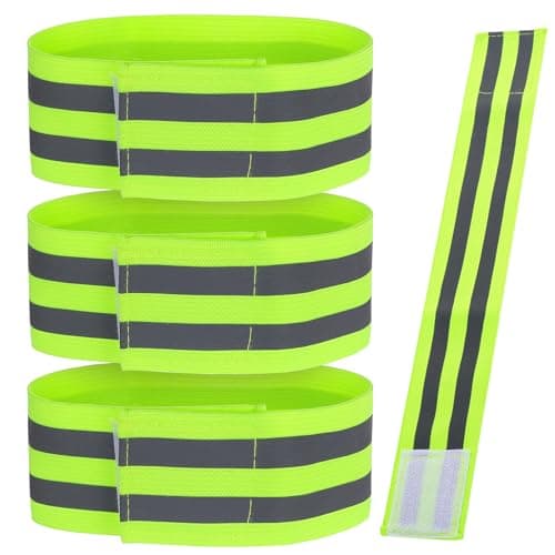 Image of 4 PcsReflective Armbands for Walking Accessories, Reflective Running Gear Women MenReflective Arm Bands Adults, Safety Elasticated High Vis Reflective Strips Straps for Cycling Running(31 x 5cm)