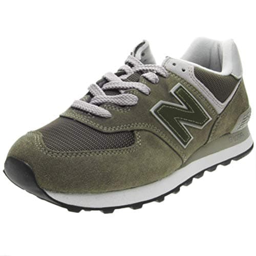 Image of New Balance Men's 574 Core Sneaker, Green Olive Night, 3.5 UK
