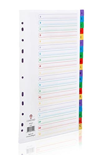 Image of A4 A-Z 20 Part File Ring Binder Index Dividers Mylar Reinforced