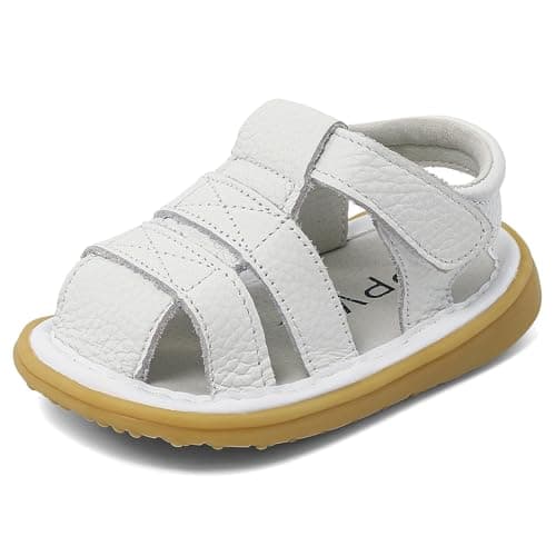 Image of Cheerful Mario 0-3 Years Baby Boys Girls Sandals Toddler First Walking Shoes Summer Closed Toe Soft Sole White 4 UK Child