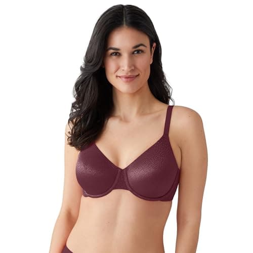 Image of Wacoal Women's Back Appeal Unlined Full Coverage Underwire Bra, 855303, Burgandy, 34D