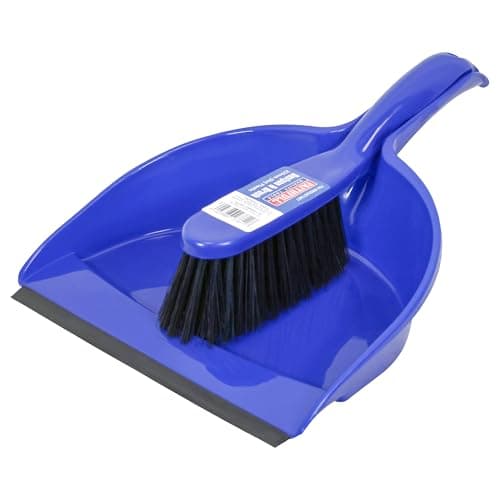 Image of Faithfull FAIBRDUSTSET Plastic Dustpan and Brush Set, Compact Storage, Soft Bristle Brush for Cleaning & Sweeping – 220mm Wide