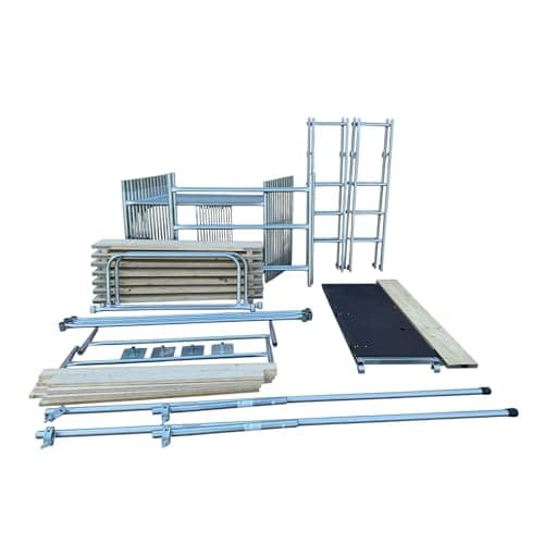 Image of Toptower Classic Scaffolding Tower 8.0m (Working Height) 4' x 4' Base Size Full KIT DIY Galvanised Scaffold Tower