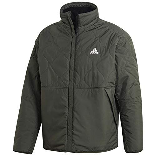 Image of adidas Unisex Reversible Sherpa Padded Jacket, Black/Grey, XL