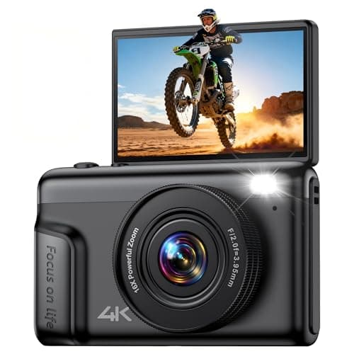 Image of 4K Digital Camera for Photography Vlogging: 64MP Compact Cameras with Flip Screen & Anti-Shake - Gift for Beginners Teens Adults - Mini Video Cam 16X Zoom Travel for Boys Girls