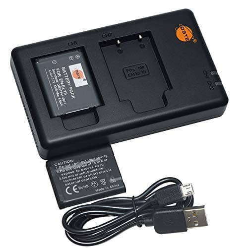 Image of DSTE 3.7V 1300mAh EN-EL19 Lithium Battery Pack(2 Packs) and Dual Charger Compatible with Nikon Coolpix S32 S33 S100 S2800 S3100 S3200 S3300 S3500 S3600