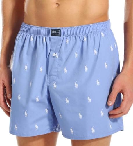 Image of Polo Ralph Lauren Boxers- all over pony Ralph Lauren Boxers (Medium, Baby Blue - White Pony)