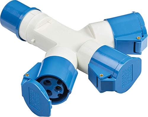 Image of Knightsbridge IN0010 16 Amp 3 Way Splitter IP44 240V For Caravans Camping , Blue