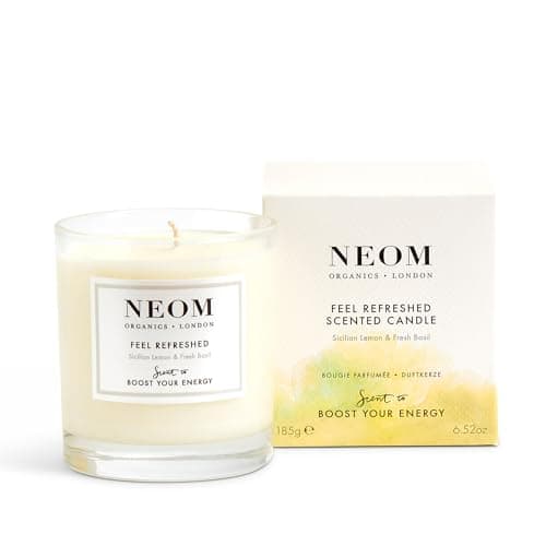 Image of NEOM- Feel Refreshed Scented Candle, 1 Wick | Lemon & Basil | Essential Oil Aromatherapy Candle | Scent to Boost Your Energy