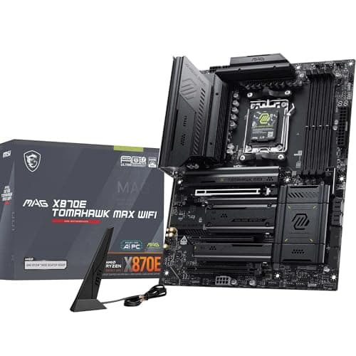 Image of MSI MAG X870E TOMAHAWK MAX WIFI Motherboard, ATX - Supports AMD Ryzen 9000/8000 / 7000 Processors, AM5 - DDR5 Memory Boost (up to 8400+ MT/s OC), PCIe 5.0 x16, 2x M.2 Gen5, Wi-Fi 7, 5G LAN