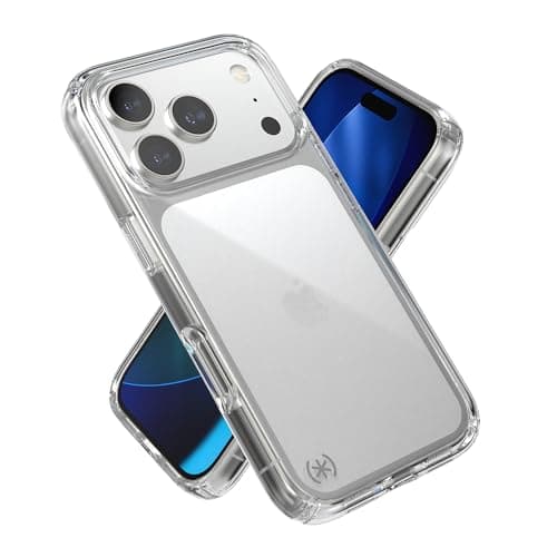 Image of Speck Presidio Perfect Clear for iPhone 17 Pro Case, Slim Protective Case, Clear/Clear/Silver