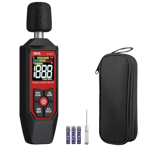 Image of BINTA Decibel Meter, Digital Sound Level Meter with A/C Weighted, Portable SPL Tester 30-130dB Noise Measure with Backlit LCD Display, Max/Min, dB/SONE Unit, Data Hold for Home Office Factory Neighbor