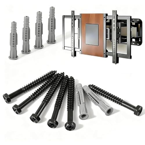 Image of 6 Pack M8*70mm Lag Bolt Wall Plug for TV Wall Mounting Bracket Into Wood Concrete Wall Heavy Duty Screws Bolts for TV Bracket Aerial Mast Sky Dishes Shelves Mounting (Black; 6 sets)