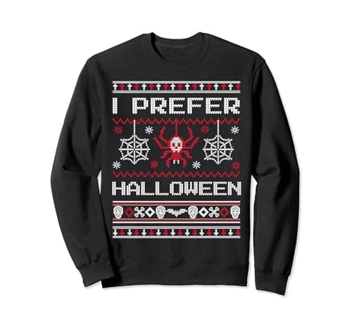 Image of I Prefer Halloween. Alternative Ugly Sweater, Goth Christmas Sweatshirt
