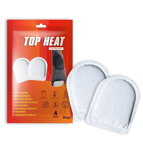 Image of Top Heat Toe Foot Warmers – 2 Pieces - 8 Hours Warm Toes - Air Activated - Instant Heat - 100% Natural Heat - Feet Warmers for Women and Men