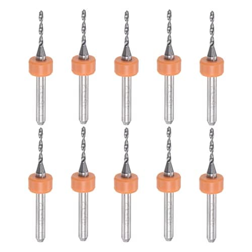 Image of sourcing map Micro PCB Drill Bit Set, 1/8" Shank 1.45mm Solid Tungsten Carbide CNC Engraving Print Circuit Board Drill Bits Rotary Tool 10pcs