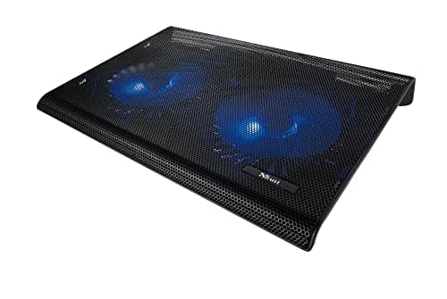 Image of Trust Azul Laptop Cooling Pad, for Laptops up to 17.3 Inch, with 2 Illuminated Fans, Fits Up to 17.3 Inch, Tilted Design, Cooler for Laptop with Cable Storage - Black