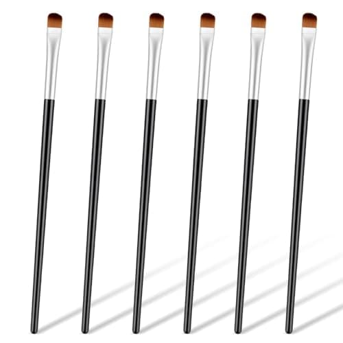 Image of 6 Pcs Eye Brush with Soft Bristle, Professional Eyeshadow Brushes with Soft Synthetic Hairs, Portable Travel Flat Rounded Eye Makeup Brushes for Women Blending, Diffusing, Concealer and Lipstick